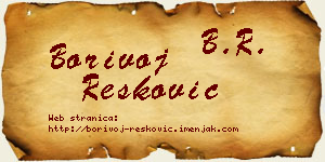 Borivoj Resković vizit kartica